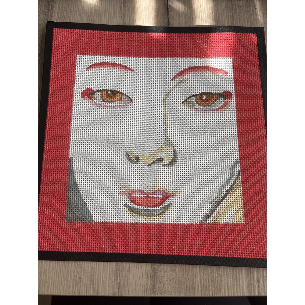 Large HandPainted Needlepoint Canvas 9.5" x 9.5" 13 Mesh